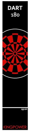 Kingpower Dart Teppich Matte Steeldart Zubehör Dartpfeile Dartboard Dartteppich Target Oche Darts Abwurflinie Schutz Gummi Boden Rot Dartscheibe 290 x 60 cm