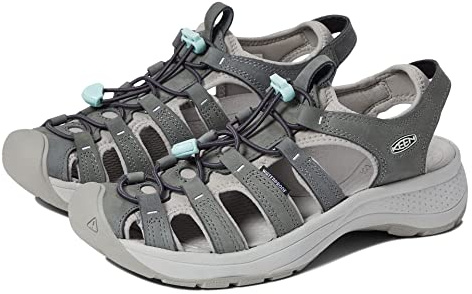 KEEN Women's Astoria West Leather Closed Toe Sandals, Magnet/Vapor, 7.5 UK