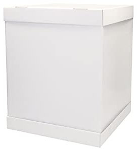 Cake Masters Tortenkarton weiß 37x37x45 cm Kuchenkarton Stabile Verpackung Transportkarton Hoch