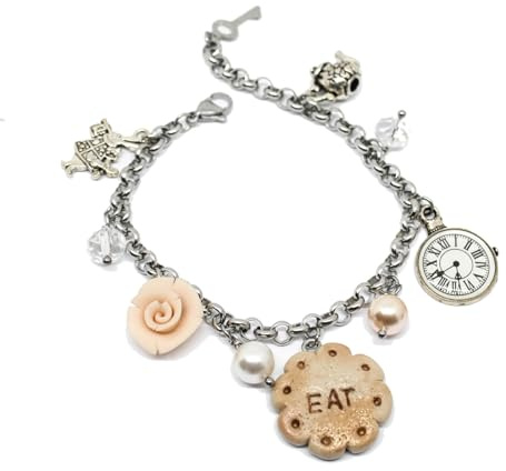 Bracciale Alice inspired rosato con charms