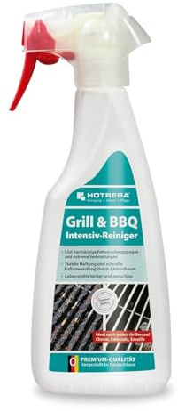 HOTREGA BBQ- & Grillreiniger 500ml | Kraftvoller Fettlöser Spray für Smoker | Aktivschaum gegen Eingebranntes | Reinigt Edelstahl, Emaille & Gusseisen | Kaltanwendung ohne Erhitzen | Lebensmittelsicher