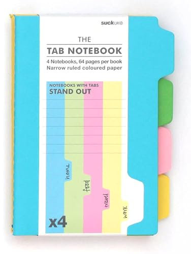 Suck UK A6 anteckningsbok med flikar revisionsplanerare anteckningsbok med avdelare skolmaterial och kontorstillbehör att göra-lista anteckningsbok eller veckoplanerare paket med 4 linjerade