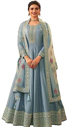 Kurti Bazaar bröllopskläder indisk designer sydd anarkali klänning passar redo att bära Salwar Kameez klänningar för kvinnor, Val 4, 44