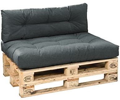 XDREAM Garden Sitzkissen für Europaletten anthrazit | Palettensitzkissen | hochwertige Polster für Europaletten | Palettenkissen Indoor & Outdoor | Made in EU | 120 x 80 cm