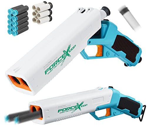 Pistola Giocattolo per Bambini di 8 Anni - Doppia Canna Fucile Giocattolo con 10 proiettili e 6 Bossoli, Blaster in Schiuma Giocattolo con Pistola per Regali di Compleanno