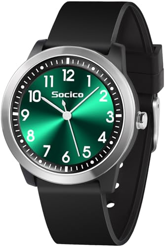 SOCICO Kinderuhr Analoguhr Jungen Mädchen, 5ATM/50M Wasserdicht Armbanduhr, Silikonarmband Leicht Lesbar Kinder Quartz Minimalistisch Uhren für 9-18 Jahre