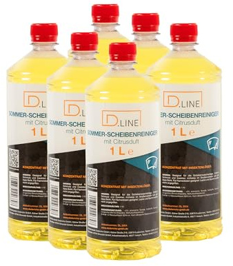Sommerscheibenreiniger Konzentrat mit Citrusduft, 6 Stück | Reinigungskonzentrat, Für Scheiben- und Scheinwerferwaschanlage, Für den Sommer