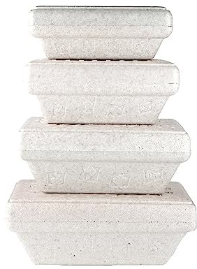 DUE ESSE S.N.C. DI SABATINI ALDO Lot de 20 bacs avec couvercle 350 CC pour crème glacée grise et réutilisable pour emporter crème glacée, crème glacée, crème glacée, semi-froide et aliments