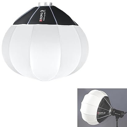 TRIOPO KQ65 25.6in/65cm Linterna Softbox Montaje Bowens Softbox Modificador de luz Suave para Aputure 300D Mark II 120D Godox SL-60W VL150 SL150WII FV150 AD200PRO AD300 AD400PRO AD600 VL300 VL200