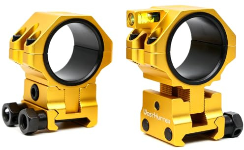 WestHunter Optics - Fixations de Lunettes de Tir Picatinny de Précision, Montures Réglables pour Tube de 34 mm avec Niveau à Bulle, Adaptateur de 30 mm et 25.4 mm | Hauteur Centrale de 34 mm à 40 mm