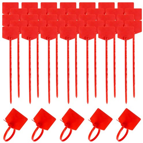 YuGtcen 100 etichette per cavi, in plastica e nylon, con chiusura lampo, etichette per cavi elettronici, autobloccanti (rosso)