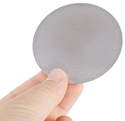 Solid Stainless Steel Mesh Coffee Filter, Reusable Metal Percolator Disc Coffee Pot Filters, Silvery French Press Filter for Home Kitchen Fine and Ultra-Fine Coffee Makers