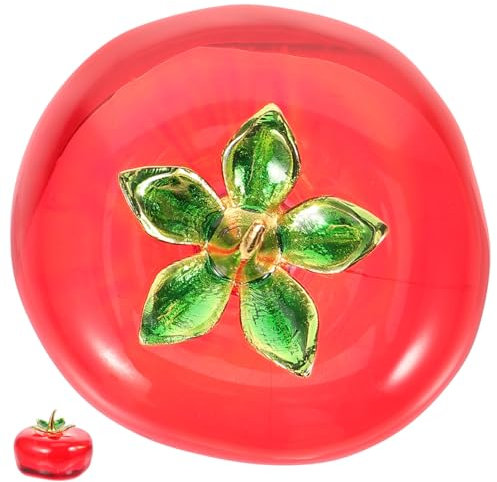 PRETYZOOM 2St Erdbeer-Kristall-Ornament Dekoration Sammlerstücke Obst Hochzeitsdekorationen Fruchtstatue aus Kristall Frucht Figur Esstisch Erdbeere Glas Tomate Büro