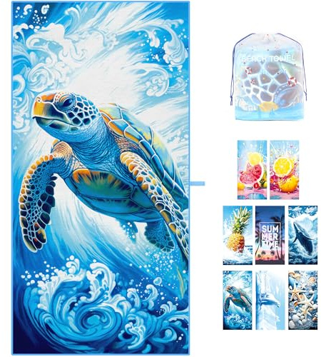 ZIOSINM Strandtuch 180 * 90cm Strandhandtuch Mikrofaser Badetuch Groß