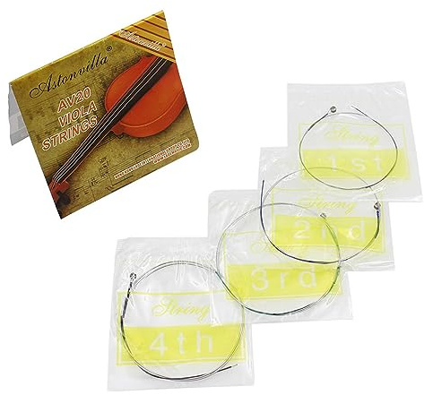 IWOMA Ersatz-Saiten für Viola-Saiten, komplettes Set mit Edelstahlkern, vernickeltes Kugelende, Ersatzteil-Ersatzteil für Musikinstrumente