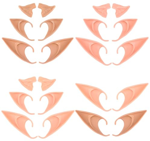 11 Paar Weiche Elfenohren,Latex Elfenohren für Kinder und Erwachsene Elfenohren für Elfen-Cosplay Halloween Karneval Partydekorationen Zubehör 3 Größen