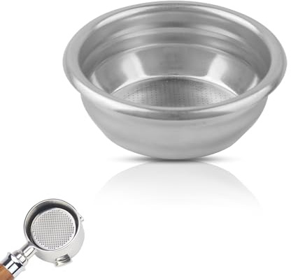 MEGAVOW Filterkorg i Rostfritt Stål 58mm, 2 Kopp Återanvändbart Puckfilter Kaffefilter, Portafilter Ersättning för Espresso Kaffemaskin Tillbehör