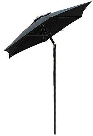 CGCSYZ Parasol 1,6 m petit mini extérieur, parasol de terrasse, parasol de table avec manivelle, fonction de réglage de l'inclinaison, noir, pour jardin, cour, piscine()