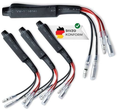 Binego® 4er Set Motorrad Lastwiderstand LED 10Ohm 10W 12V Widerstand Kabel Blinker Decoder