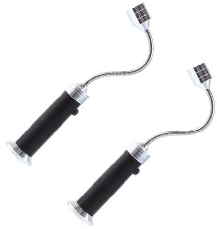 BESPORTBLE Lampada LED Magnetica Portatile 2 Pezzi con Collo Flessibile in Lega di Alluminio, Torcia Compatta e Pieghevole per Emergenze Stradali e Attività All'aperto