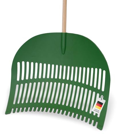 blizz-z Laubschaufel maxx (grün) Breite: 70 cm - 21 Zinken | zum Aufsammeln, Aufnehmen von Laub, Grasschnitt, Fallobst - flexiblem, robuster PP-Kunststoff - Made in Germany