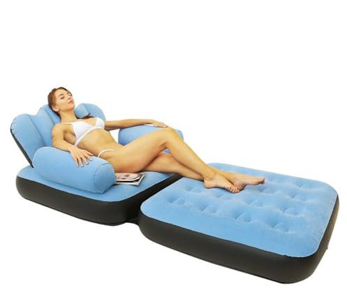 Luftsofa – Sofa mit Blasfunktion, zusammenklappbar, doppellagig, tragbar, für Pool, Float, Couch, Sleep Away Mattress Bett, Sofa, aufblasbar, für Camping, Wohnzimmer, Schlafzimmer