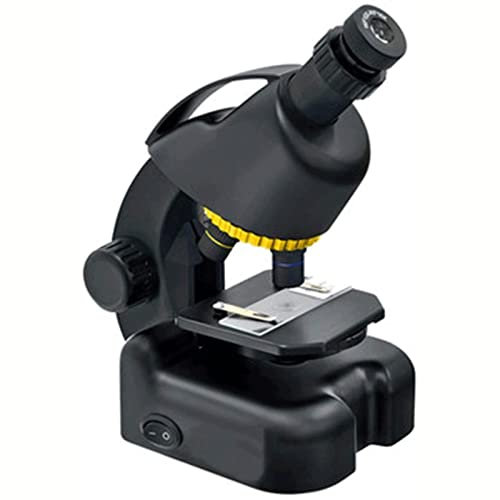 KHYTEBV Microscopio, con Soporte para teléfono Inteligente, 40-640 Veces píxeles Reales, ángulo de visión de 45°, Material ABS, luz transmitida LED, Enfoque Manual