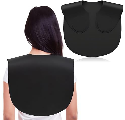 Eson Hair Cutting Collar Cape, Hair Cutting Guide, Silicone Waterproof Collar Cape with Guidelines, Weighted Mat for Shoulders for HairStylist, Salon, Barber and Home Use (Black Long)