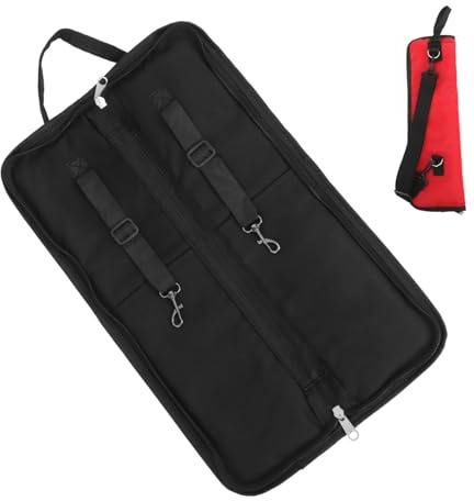 LOLIPPYY Drumstick-tasche Tragbar Mit Integriertem Dreifach-gitterdesign Für Drumsticks Drumbrushes Und Zubehör Reißverschluss Aus Legiertem Material Abnehmbarem Schultergurt Für Beidseitig