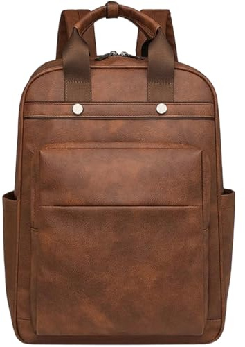 ONETOALL Rucksack Damen Mittelgroß, Laptoprucksack Damen Modern, Damenrucksack Elegant Braun, Geschenke für Frauen Teenager zum Reisen Alltag Arbeit Pendeln Städtetrip