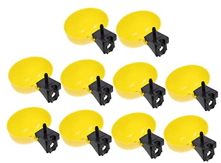 Hemobllo Bebedero Gallinas Automático de Plástico, 10 Piezas, Pequeño Comedero de Agua para Palomas y Codornices, Fácil de Instalar y Limpiar para Jaulas