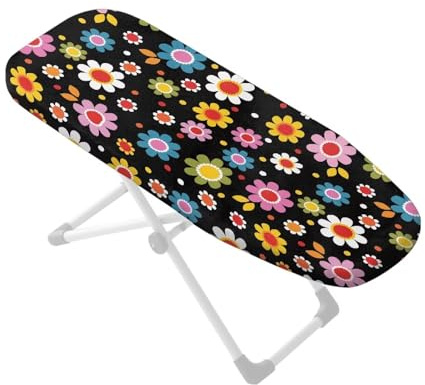 Copriasse da stiro a forma di margherita, di piccole dimensioni, 35 x 60 cm, con imbottitura resistente alle bruciature, bordo elastico, resistente, per decorare la casa