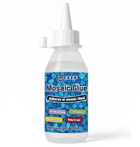 LAMXIN 100ml Mosaikkleber, Transparent Wasserfest Feuchtigkeitsbeständig Mosaik Kleber, Geeignet für Heimwerkerarbeiten, Geeignet für Glas, Keramik, Holz, Kunststoff, für den Innen- und Außenbereich