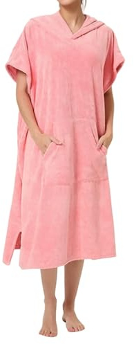 Generisch Frottee Badeponcho Damen Herren - Strandponcho Surf Poncho Erwachsene Handtuch Kapuze Bade Surfponcho Bademantel