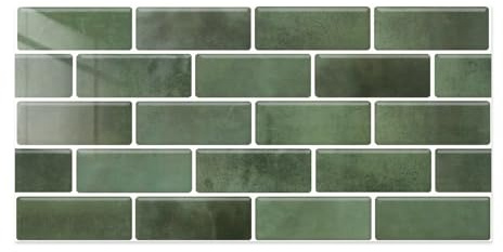 Commomy Fliesenaufkleber Klebefliesen Küche Bad, 12 Stück, 15x30cm | Wasserdich Selbstklebende Fliesenfolie Backstein Backsplash Wandaufkleber