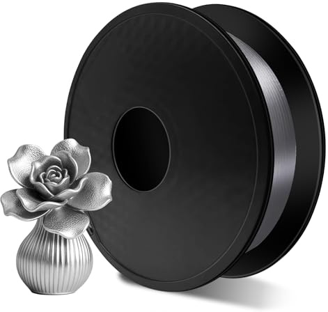 PCTG 3D-Druckfilament 1,75mm,1KG Rolle (Silver) | PCTG Basic Filament Hochtransparent & Schlagzäh