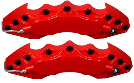 TOGEVAL Copri Pinze Freno Auto a Disco in ABS Rosso Set 2 Pezzi Senza Logo Protezione Estetica per Pinze Freno Accessori per Migliorare L’Aspetto e la Personalizzazione delle Ruote