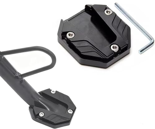 Motorrad Seitenständer Unterlage für BMW K 1200 RS, Motorrad Ständer Verlängerung Pad Stützplatte Verbreiterung Platte Pad,A/Black