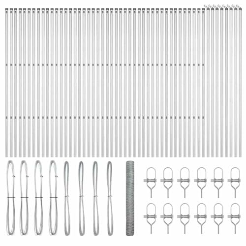 Corrosion Resistant Steel Fence Post 100 x 1.4 m with 50 mm Mesh for Outdoor Security and Garden Enclosure