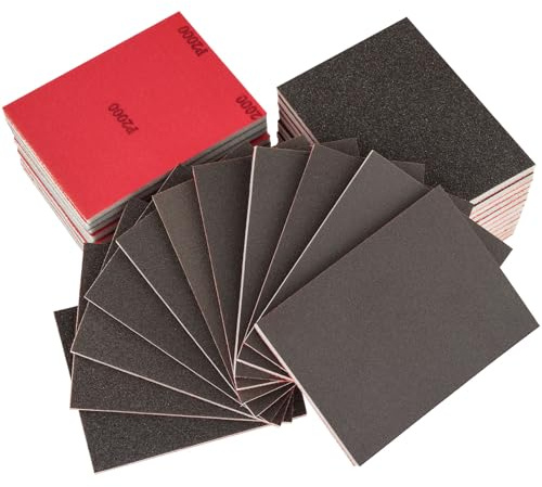 32 Pcs Sanding Sponge Set 120-3000 Grit, Flexible Foam Sanding Pads for Wood, Metal & Drywall, Wet and Dry Reusable Sandpaper Blocks Assortment, 11 Specifications for DIY Crafts, Furniture Polishing