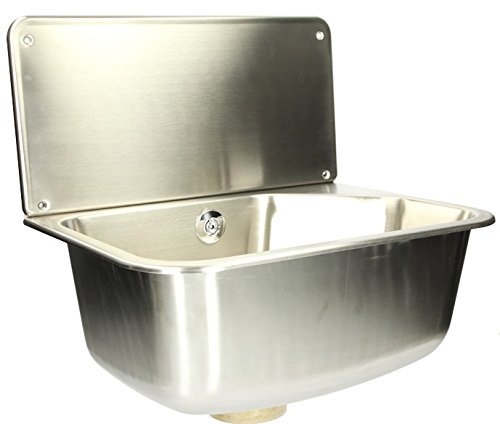 Edelstahl-Ausgussbecken mit Ablagefläche Leon, Maße 490x360x470mm