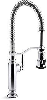 KOHLER Tournant Semi-Professional Pull-Down Kitchen Sink Faucet, Commercial Kitchen Faucet with Pull Down Sprayer, 77515-CP, Polished Chrome