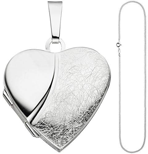 Jobo Damen-Medaillon Herz aus 925 Sterling Silber mit Kette 50 cm