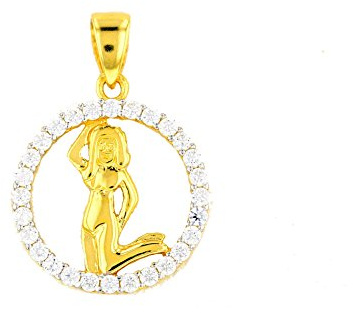 Goldanhänger Jungfrau Sternzeichen 585 Gold Gelbgold in 14 Karat mit Zirkonia Schmuck 2836