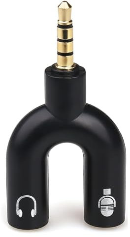 cablpelado – Adattatore Splitter per cuffie e microfono Jack 3.5 di 4 Pin Nero