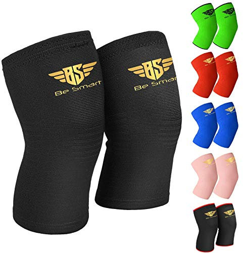 UK Lot de 2 genouillères de compression pour le sport, les douleurs articulaires et l'arthrite (Noir, 3XL)