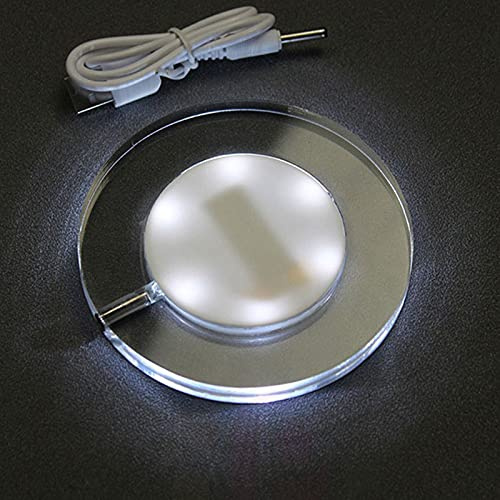 KEEDA LED-Untersetzer für Getränke, Wiederaufladbar Beleuchteter Acryl-Untersetzer für Bar Cocktail Bier Getränke, Flaschenbecher Leuchtende Matte für Party Hochzeit Bar Club (Weiß, Rund)