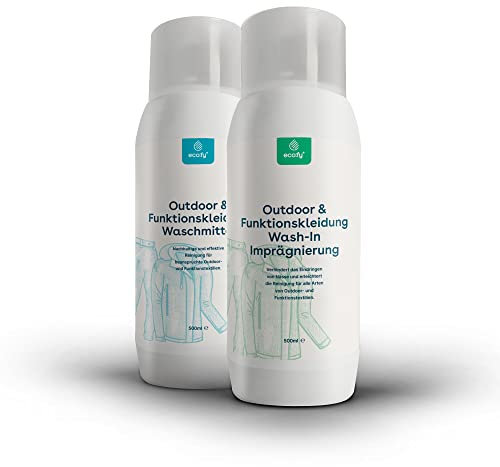 eco:fy Waschmittel und Imprägnierung Wash-In Vorteilspack Doppelpack waschen und imprägnieren in einem Waschgang Funktionskleidung Outdoor (500ml + 500ml)