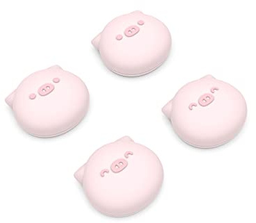 PlayVital Joystick Caps für PS5,Stick Aufsätze für PS4,Kappen für Xbox Series X&S,Thumbstick Schutzkappen Zubehör für Xbox One,Analog Stick Kappen für Switch Pro Controller-Pausbäckiges Schweinchen