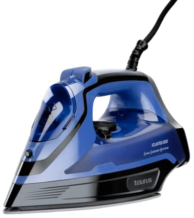 Taurus Quios 3000 - Plancha de vapor 3000W, 200g/min, regulador vapor y temperatura, suela cerámica, punta de precisión, sistema anti cal., Black